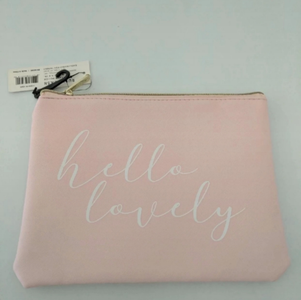 3/$24.00 ruby cash "Hello Lovely" cosmetic makeup bag zippered pouch
